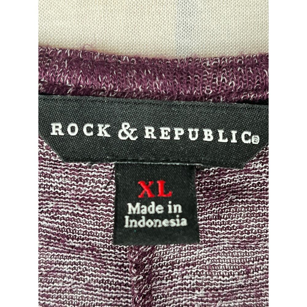 Rock & Republic Plum Perfect Shark Bite Hem Tank Top - XL NWT - Picture 2 of 10